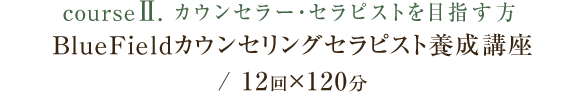 course2.カウンセラー・セラピストを目指す方  BlueFieldカウンセリングセラピスト養成講座  / 12回×120分